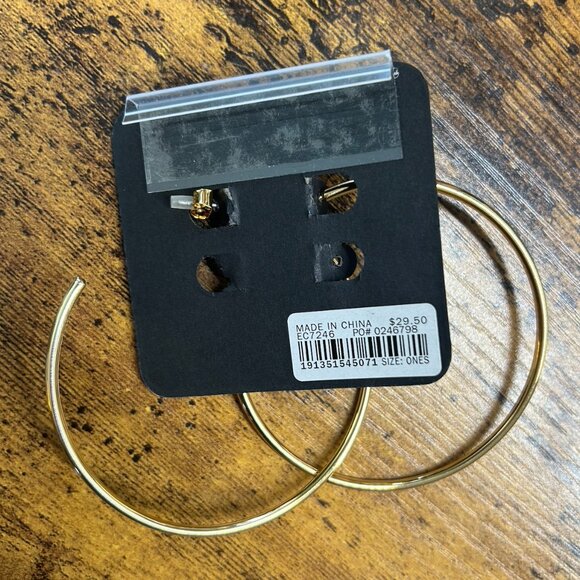 NEW! J Crew Simple Hoop Gold Earrings - Picture 4 of 4